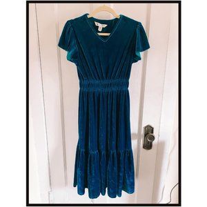 Yumi Velvet Teal Dress